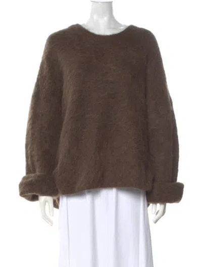 Pre-owned Totême Alpaca Scoop Neck Sweater In Brown