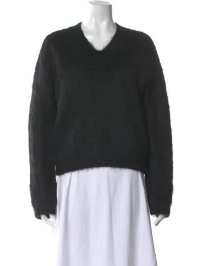 Pre-owned Totême Alpaca V-neck Sweater In Black