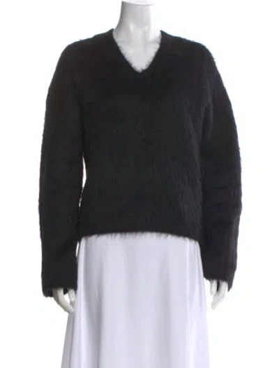 Pre-owned Totême Alpaca V-neck Sweater In Black