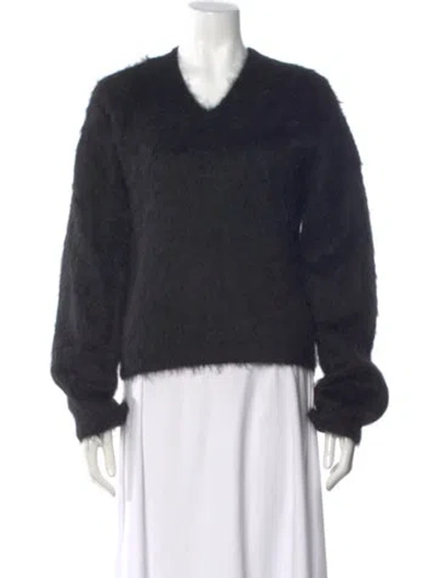 Pre-owned Totême Alpaca V-neck Sweater In Black