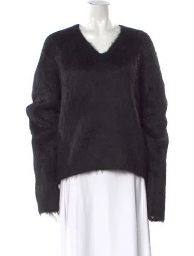 Pre-owned Totême Alpaca V-neck Sweater In Black