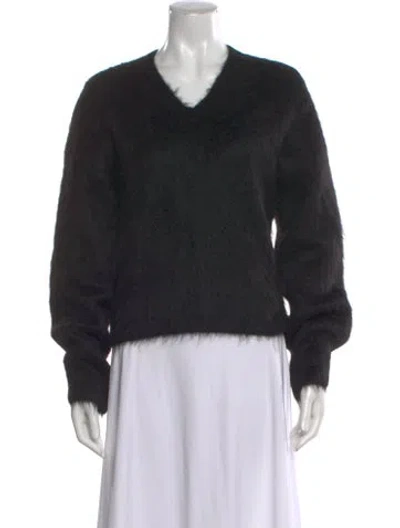 Pre-owned Totême Alpaca V-neck Sweater In Black