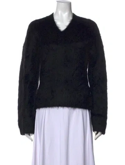 Pre-owned Totême Alpaca V-neck Sweater In Black