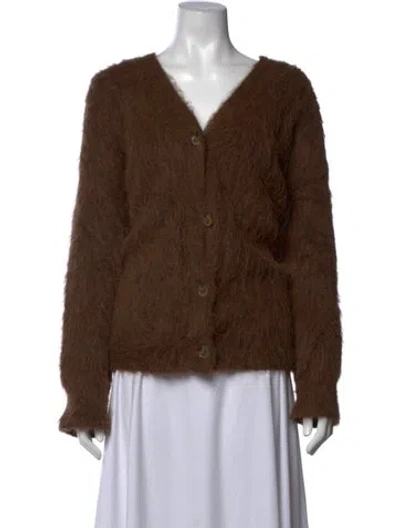 Pre-owned Totême Alpaca V-neck Sweater In Brown