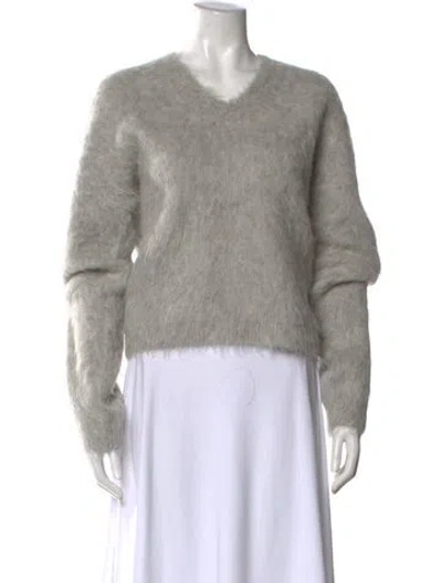Pre-owned Totême Alpaca V-neck Sweater In Gray
