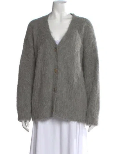 Pre-owned Totême Alpaca V-neck Sweater In Gray