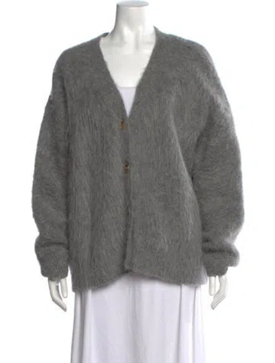 Pre-owned Totême Alpaca V-neck Sweater In Gray