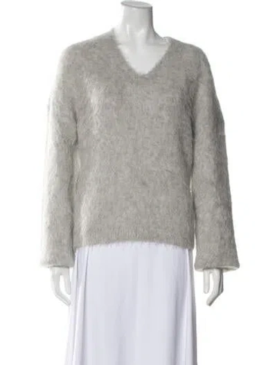 Pre-owned Totême Alpaca V-neck Sweater In Grey