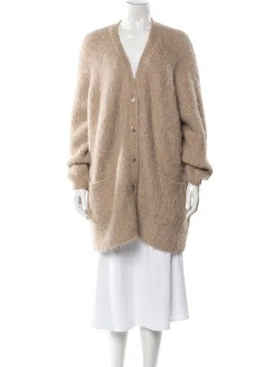 Pre-owned Totême Alpaca V-neck Sweater In Neutral