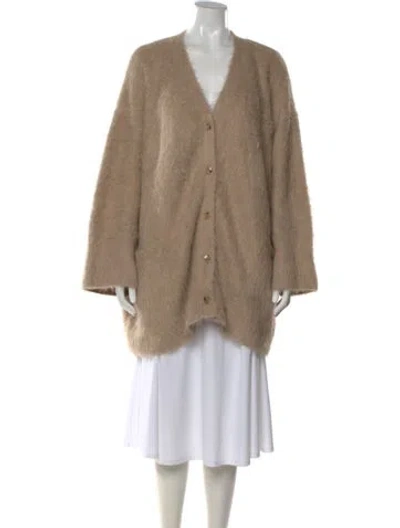 Pre-owned Totême Alpaca V-neck Sweater In Neutral