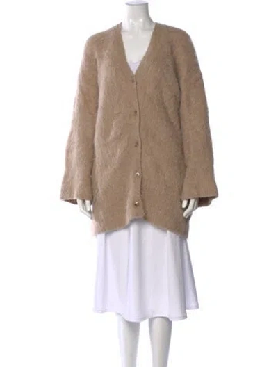 Pre-owned Totême Alpaca V-neck Sweater In Neutral