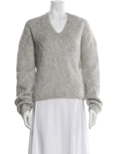 Pre-owned Totême Alpaca V-neck Sweater W/ Tags In Grey