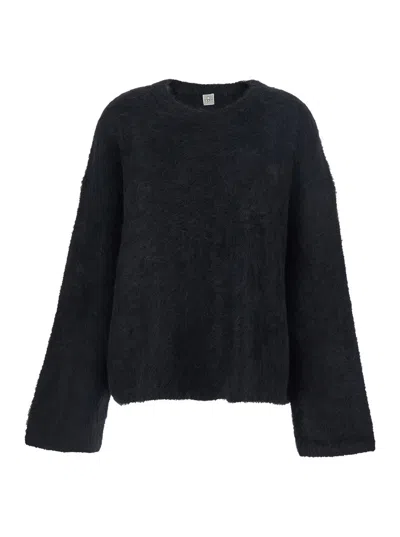 Totême Toteme Alpaca-blend Crewneck Sweater In Black