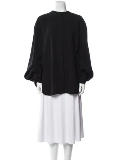 Pre-owned Totême Assa Long Sleeve Mock Neck Tunic In Black