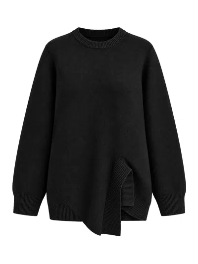 Totême Asymmetric Cashmere Sweater In Black