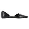 Totême Asymmetric D'orsay Ballet Flats In Black Calf Leather In Black