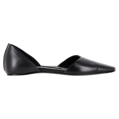 Totême Asymmetric D'orsay Ballet Flats In Black Calf Leather