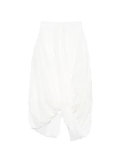 Totême Cocoon Pleated Lyocell And Cotton-blend Maxi Skirt In White