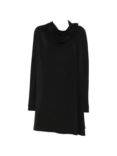Totême Asymmetric Scarf Mini Dress In Black