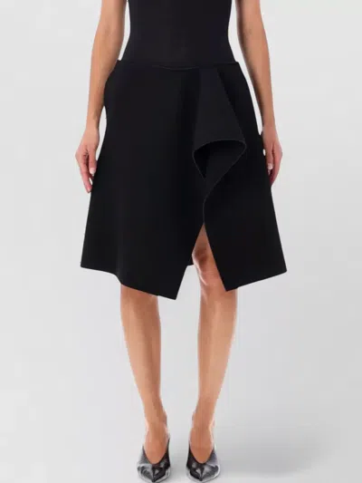 Totême Scuba Slit Front Raw Edge Hem Skirt In Black
