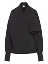 Totême Asymmetric Wrap Blouse In Black
