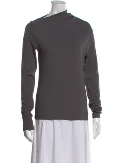 Pre-owned Totême Asymmetrical Long Sleeve Top In Gray