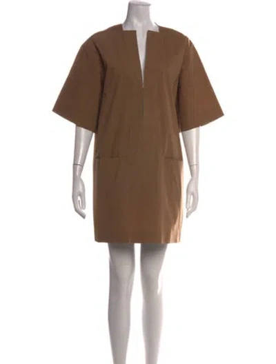 Pre-owned Totême Asymmetrical Mini Dress In Brown