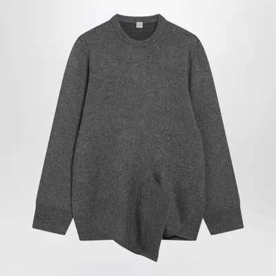 Totême Toteme Asymmetrical Wool-cashmere Sweater In Black