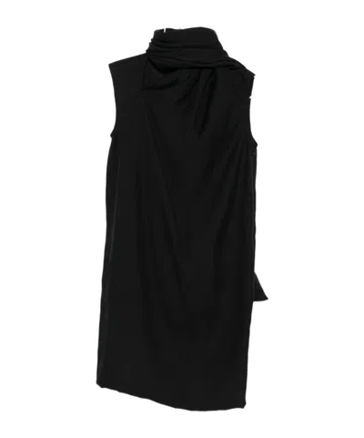 Totême Attached-scarf Sleeveless Midi Dress In Black