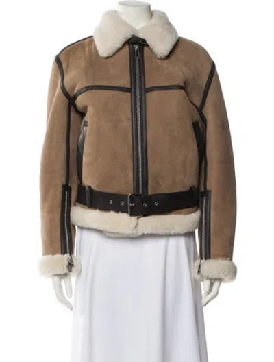 Pre-owned Totême Aviator Shearling Fur Jacket W/ Tags In Brown