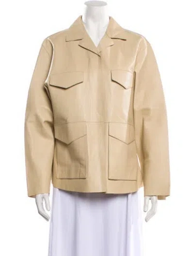 Pre-owned Totême Avignon Leather Utility Jacket In Neutral