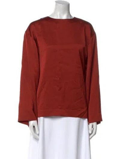 Pre-owned Totême Avila Crew Neck Blouse In Red