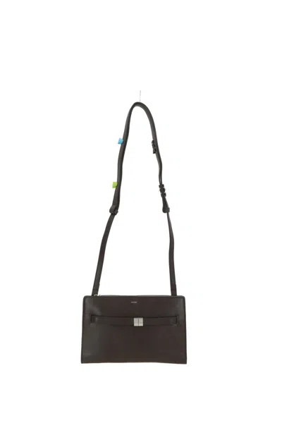 Totême Belted Leather Crossbody In Black