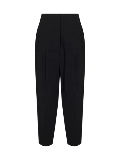 Totême Toteme Balloon Silhouette Wool-viscose Trousers In Black