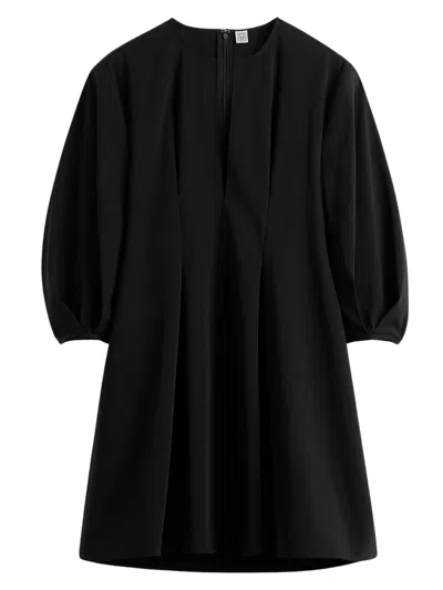 Totême Toteme Women Relaxed Tee Lyocell And Cotton Short Dress In Black