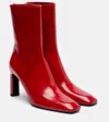 Totême Bar 85 Leather Ankle Boots In Red