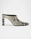Totême Bar 85mm Python-embossed Leather Mules In Animal Print