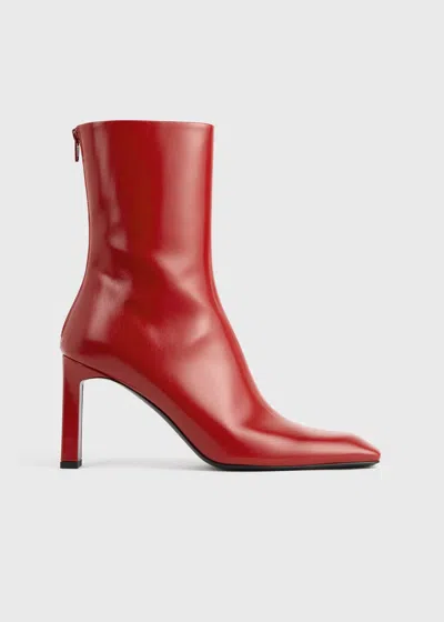 Totême Bar Glossy Leather Boots Red