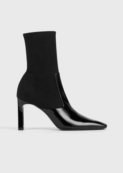 Totême Bar Patent Boots Black