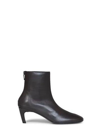 Totême Black Soft Nappa Leather Ankle Boots In Multi