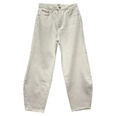 Totême Barrel-leg Jeans In White Cotton In Neutral