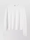 Totême Basic Crew Neck Long Sleeve T-shirt In White