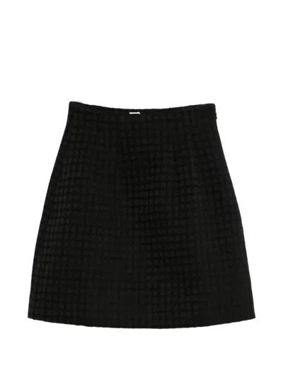 Totême Basket-weave Curved Short Skirt In Black