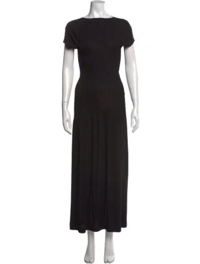 Pre-owned Totême Bateau Neckline Long Dress In Black