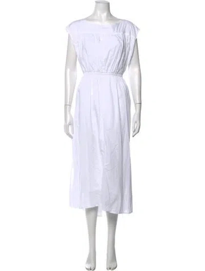 Pre-owned Totême Bateau Neckline Long Dress In White