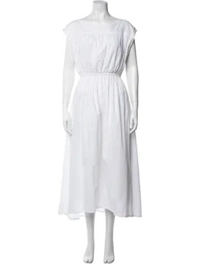 Pre-owned Totême Bateau Neckline Long Dress In White