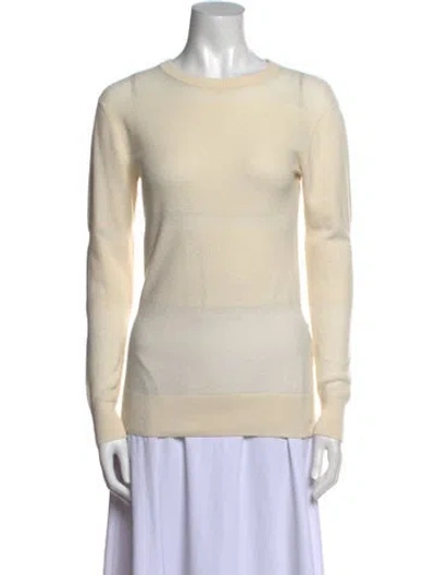 Pre-owned Totême Bateau Neckline Long Sleeve Top In Neutral