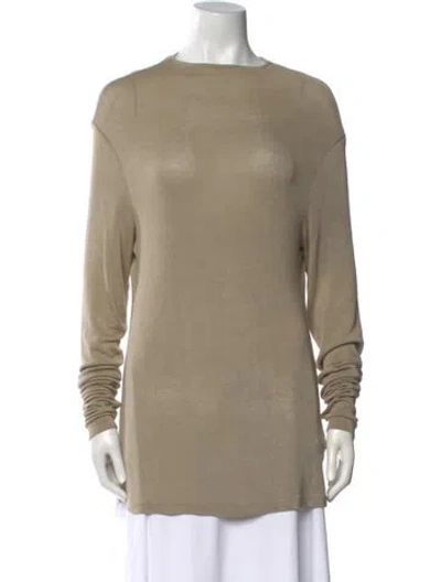Pre-owned Totême Bateau Neckline Long Sleeve Tunic In Neutral