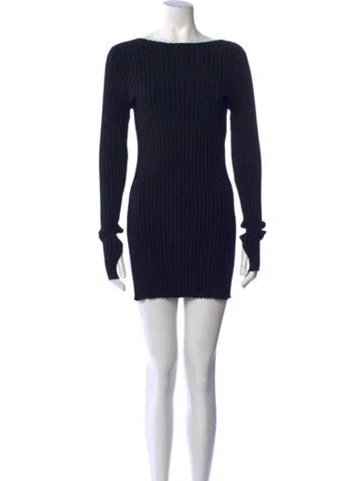 Pre-owned Totême Bateau Neckline Mini Dress In Black
