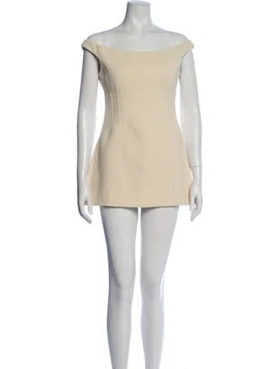 Pre-owned Totême Bateau Neckline Mini Dress In Neutral